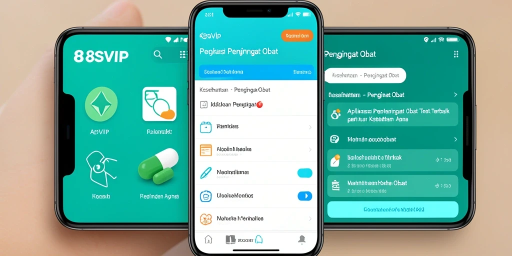 Antarmuka aplikasi Pengingat Obat 8SVIP yang mudah digunakan.