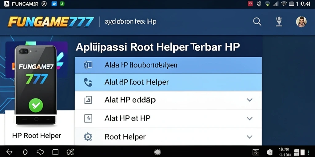 Tampilan antarmuka FUNGAME777 yang intuitif untuk Root Helper.