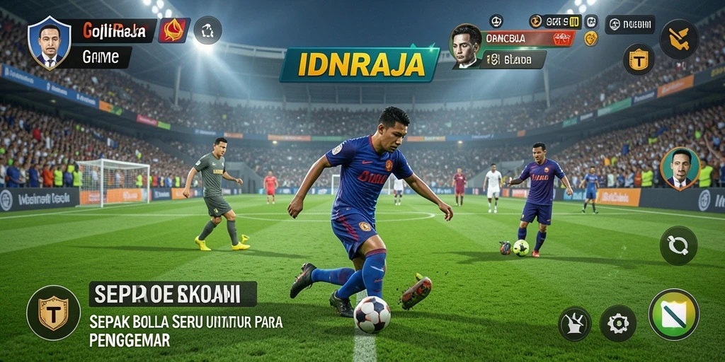 Tampilan antarmuka game Sepak Bola IDNRAJA yang menarik dan interaktif.