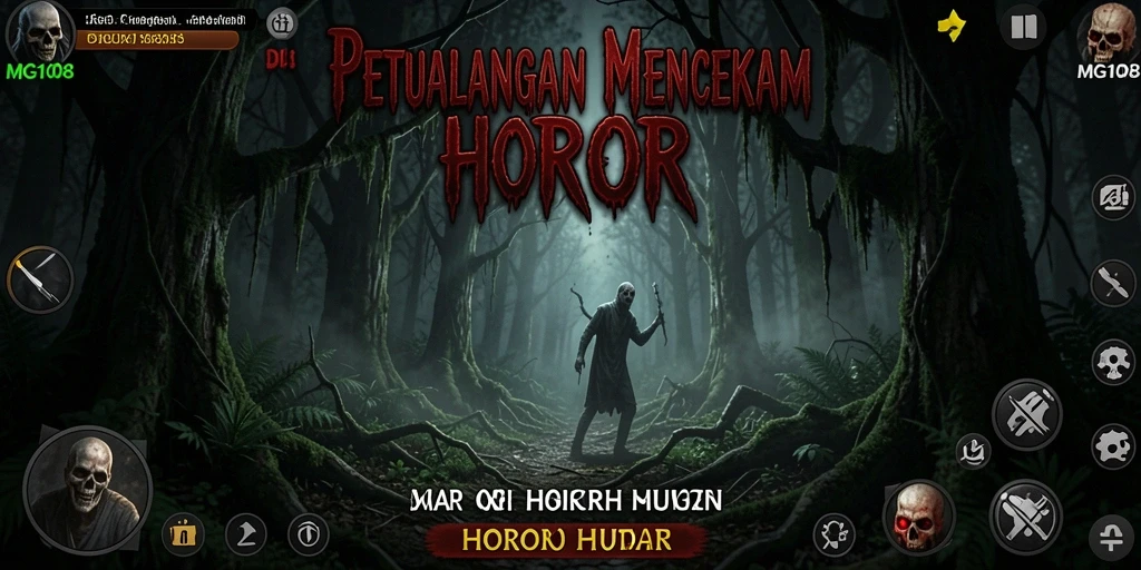 Tampilan menegangkan dari hutan horor MG108 yang menyeramkan.